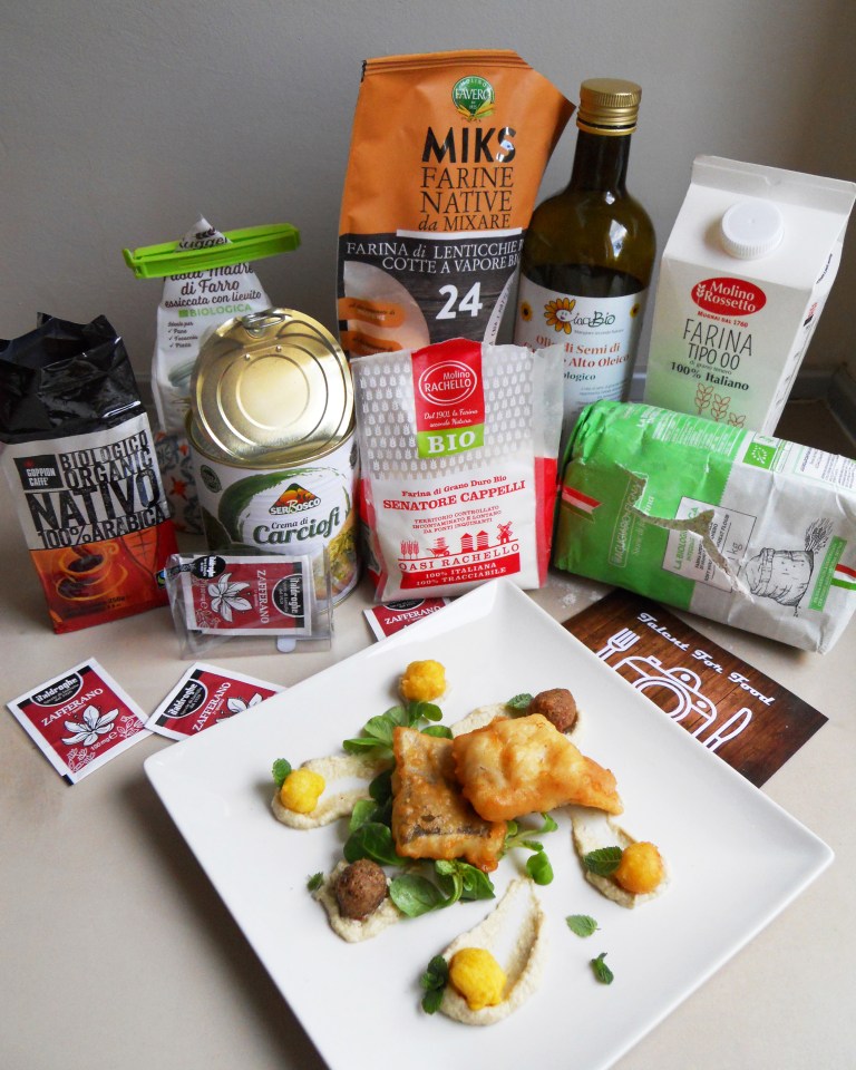 Baccalà fritto con frittelle zafferano e caffè