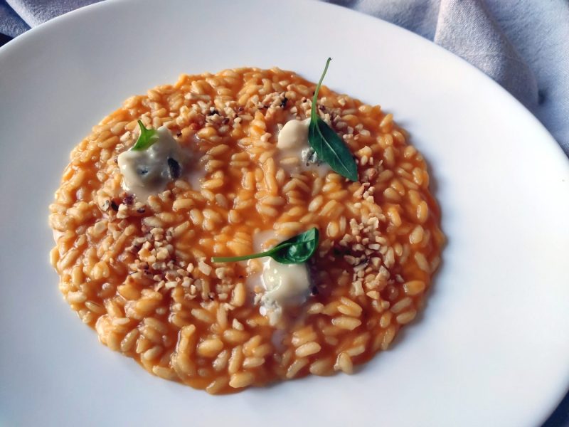 risotto zucca nocciole e gorgonzola